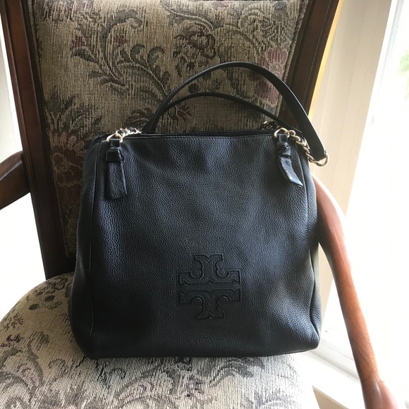 Tory Burch Black Harper Tote with Gold Chain NEW withOUT Tags - Picture 1 of 8